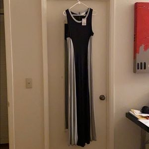 Monteau Black and Grey Ankle Length Dress